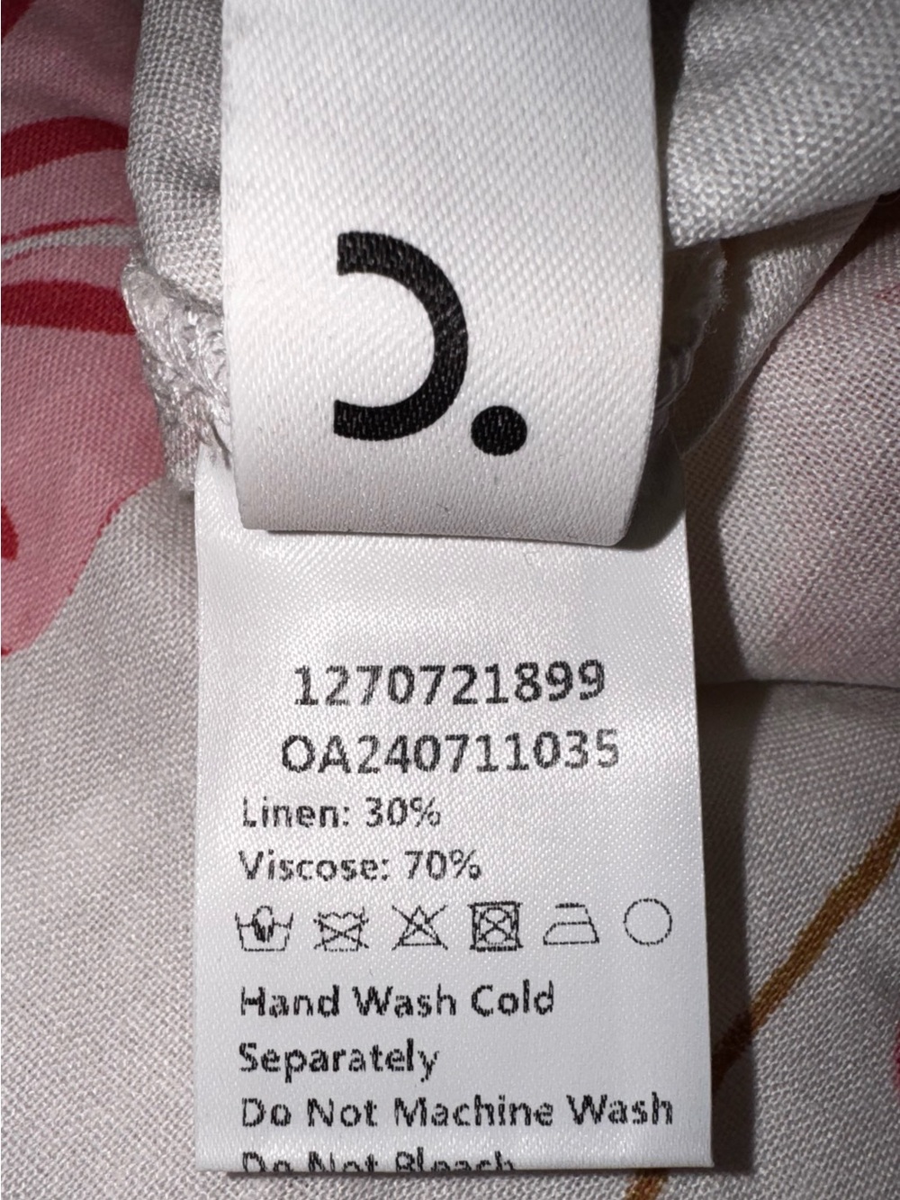 Commense White Mini shift  Dress with Pink Floral size Medium - Picture 4 of 5